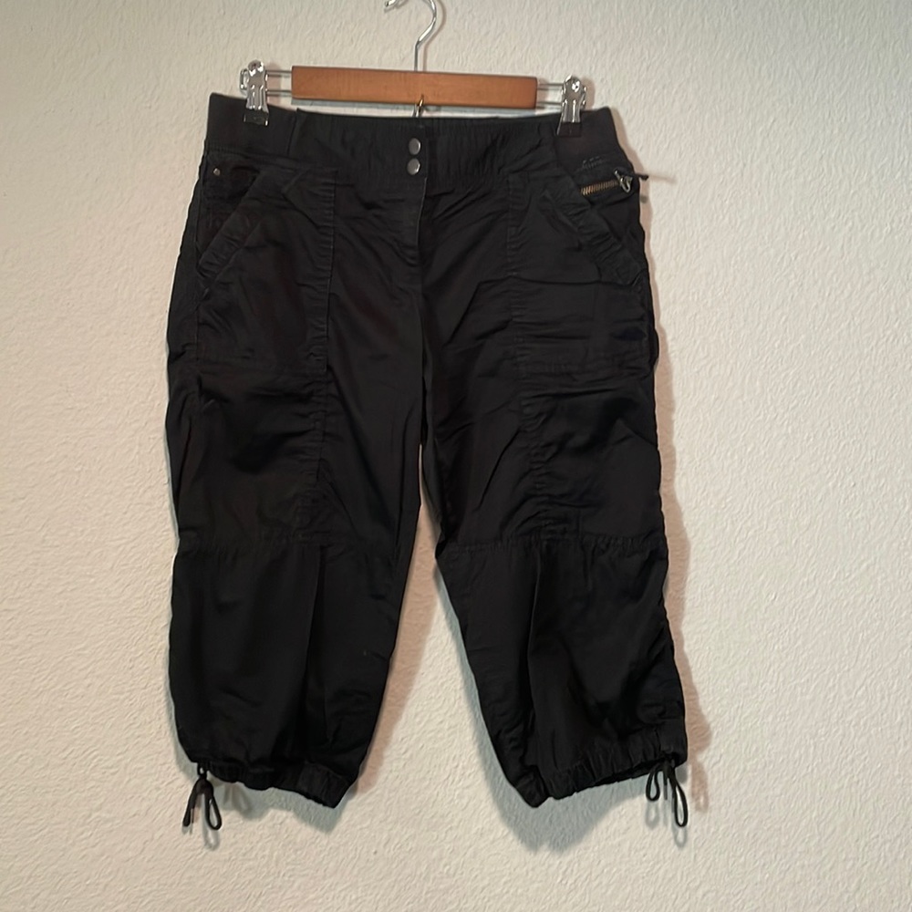 Ann Taylor Loft Marisa Black Capri Cargo Pants 4
